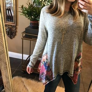 Gray and floral top